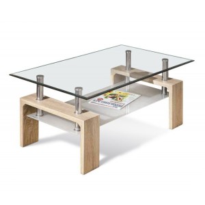 Table basse collection MAGY. Meuble type CONTEMPORAIN coloris chêne.