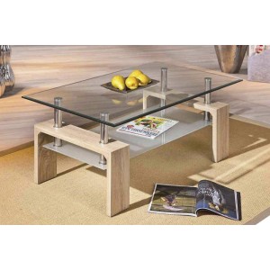 Table basse collection MAGY. Meuble type CONTEMPORAIN coloris chêne.