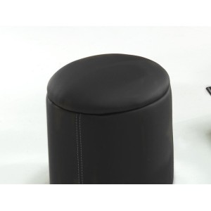 Table basse avec 6 poufs collection JULIA. Meuble type CONTEMPORAIN coloris noir