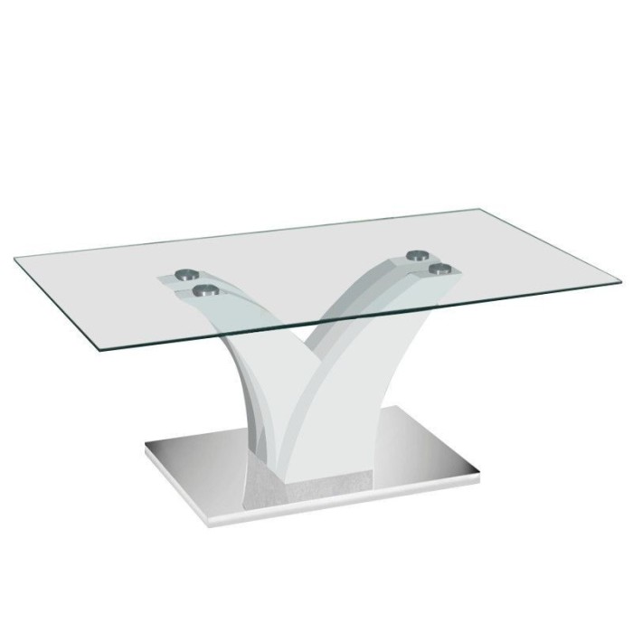 Table basse ALVARA 110x60. Blanc laqué