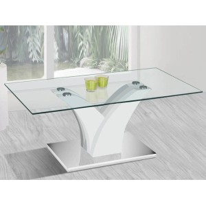 Table basse ALVARA 110x60. Blanc laqué