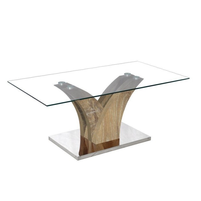 Table basse ALVARA 110x60. Effet chêne