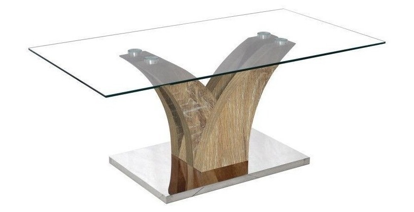 Table basse ALVARA 110x60. Effet chêne