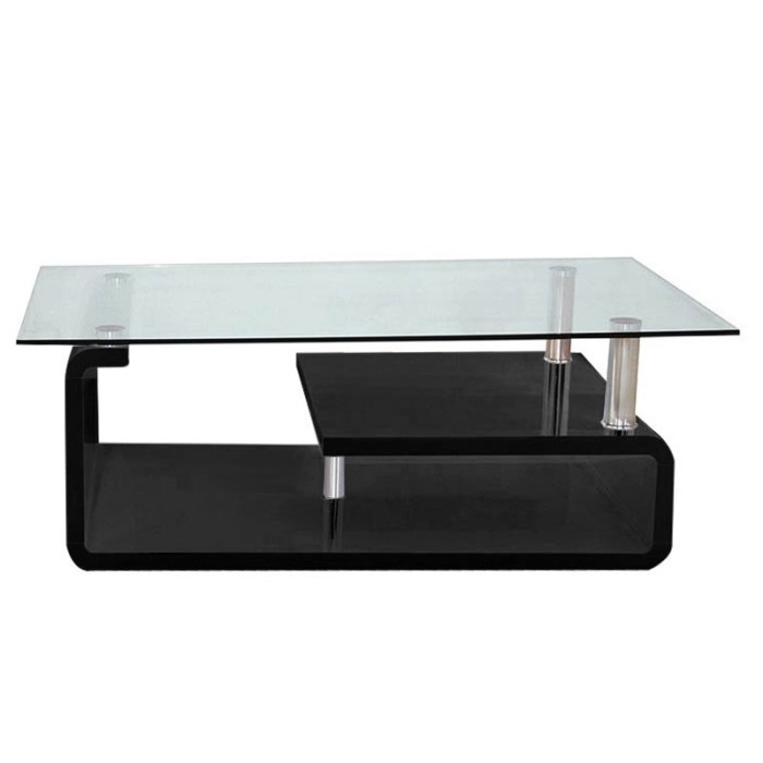 Table basse collection GOLDY. Meuble type CONTEMPORAIN coloris noir.