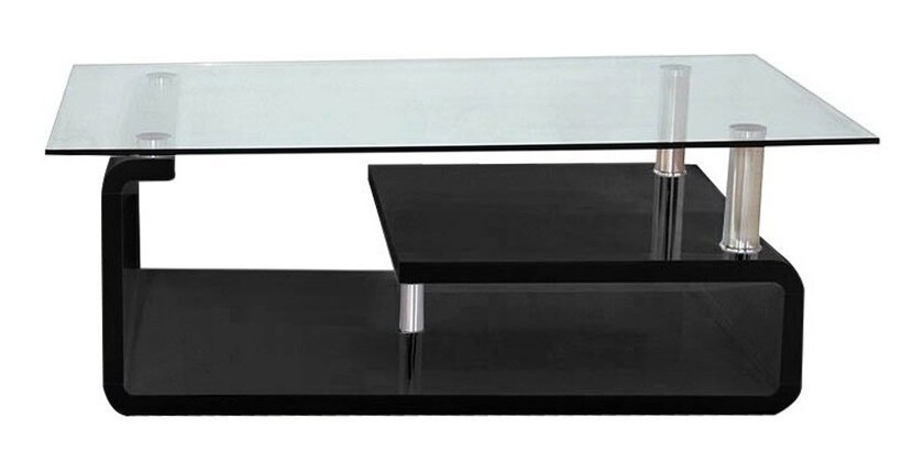 Table basse collection GOLDY. Meuble type CONTEMPORAIN coloris noir.
