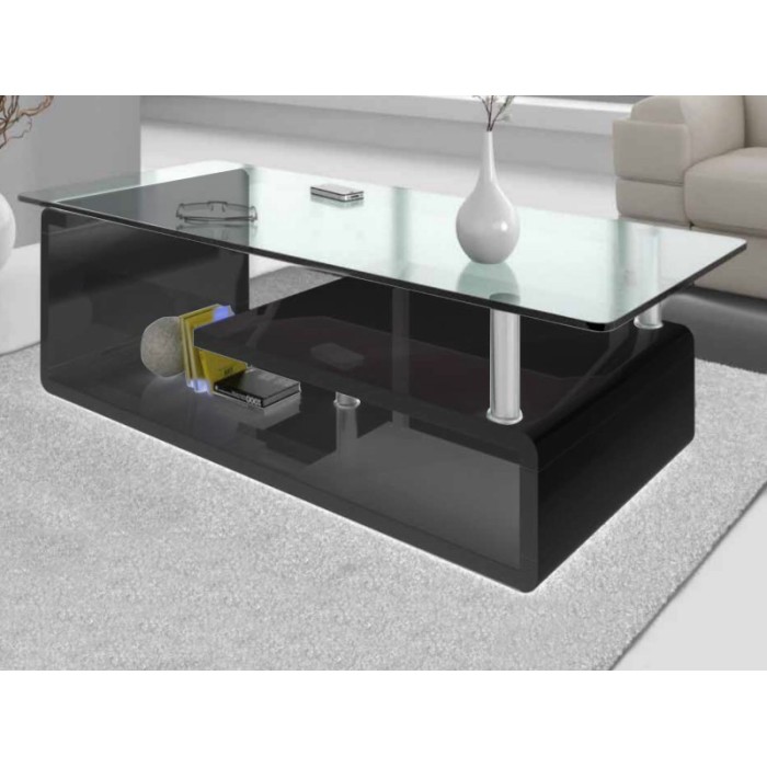 Table basse collection GOLDY. Meuble type CONTEMPORAIN coloris noir.