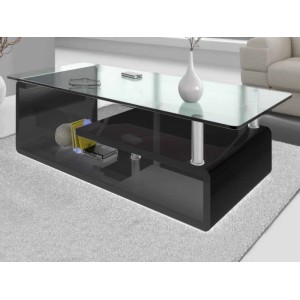 Table basse collection GOLDY. Meuble type CONTEMPORAIN coloris noir.