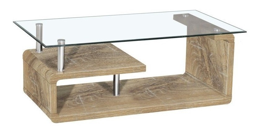 Table basse collection GOLDY. Meuble type CONTEMPORAIN effet chêne.