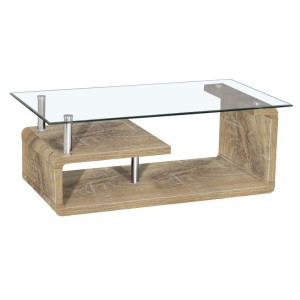 Table basse collection GOLDY. Meuble type CONTEMPORAIN effet chêne.