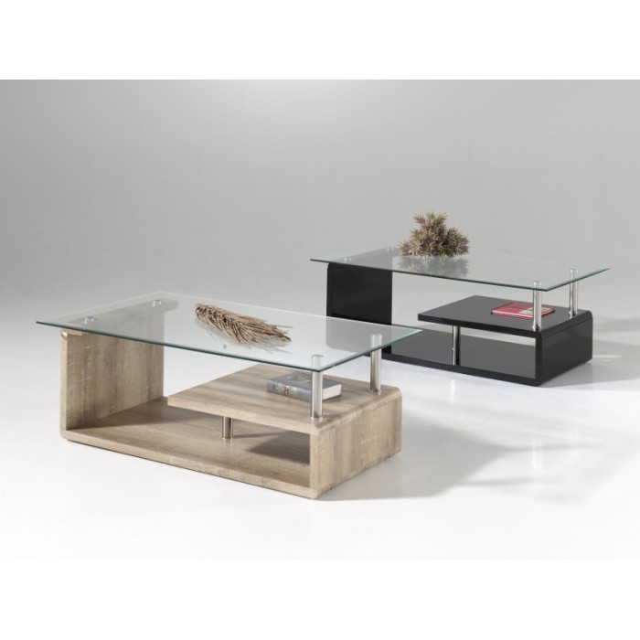 Table basse collection GOLDY. Meuble type CONTEMPORAIN effet chêne.