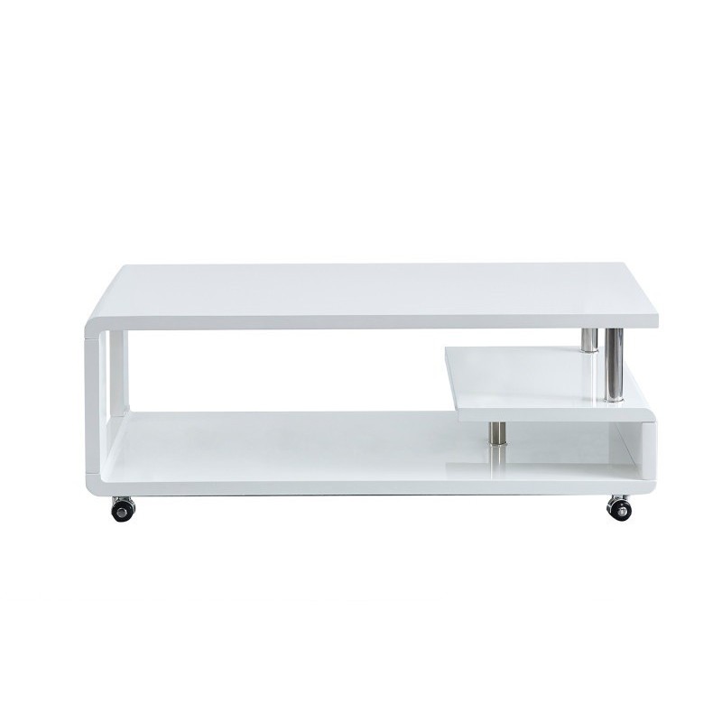 Table basse collection HOOK. Meuble type CONTEMPORAIN coloris blanc.