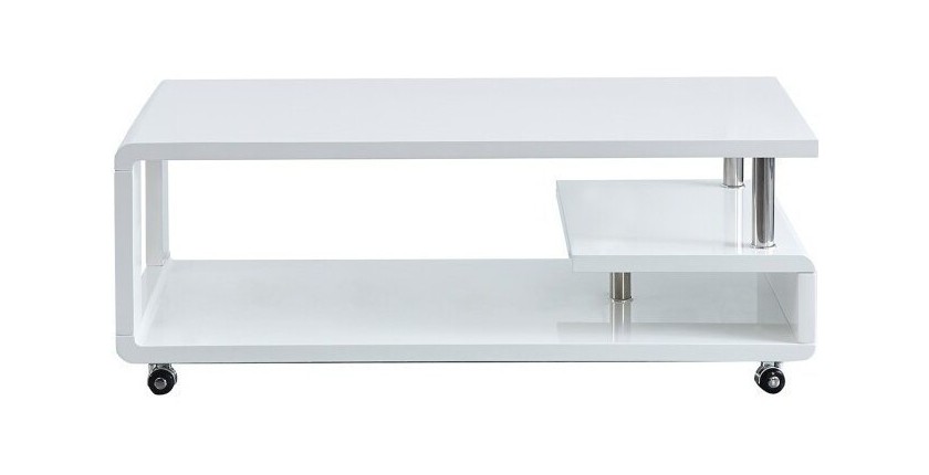 Table basse collection HOOK. Meuble type CONTEMPORAIN coloris blanc.