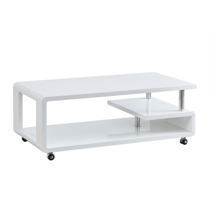 Table basse collection HOOK. Meuble type CONTEMPORAIN coloris blanc.