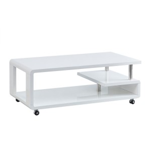 Table basse collection HOOK. Meuble type CONTEMPORAIN coloris blanc.