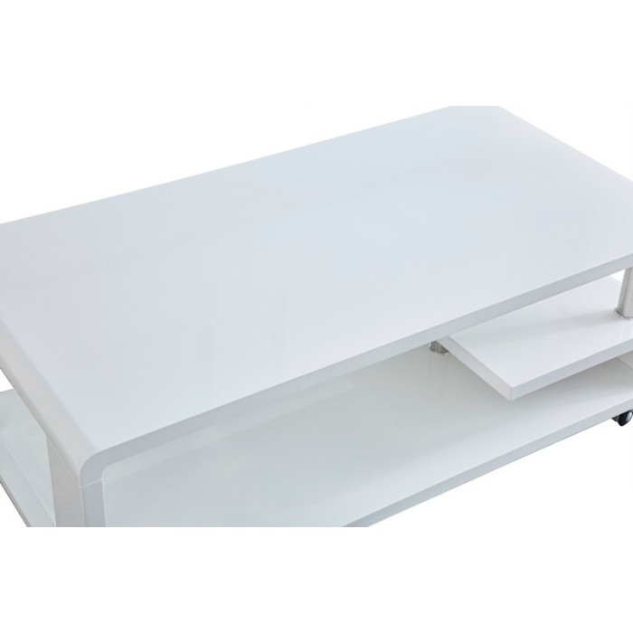 Table basse collection HOOK. Meuble type CONTEMPORAIN coloris blanc.