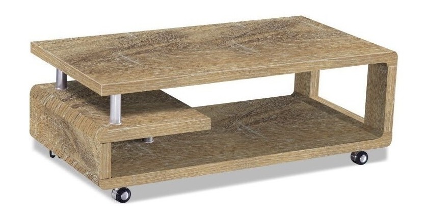 Table basse collection HOOK. Meuble type CONTEMPORAIN effet chêne