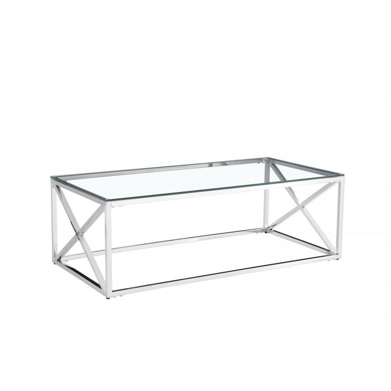Table basse couleur argent collection MERCURE. Meuble design pour salon