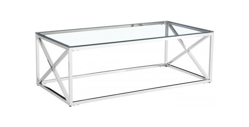 Table basse couleur argent collection MERCURE. Meuble design pour salon