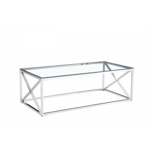 Table basse couleur argent collection MERCURE. Meuble design pour salon