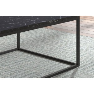 Table basse collection OREGON. Meuble style industriel effet marbre noir.