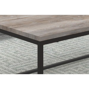 Table basse collection OREGON. Meuble type industriel effet chêne vieilli.