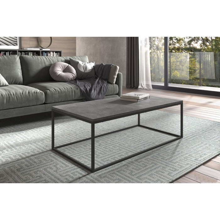 Table basse collection OREGON. Meuble type industriel effet béton.