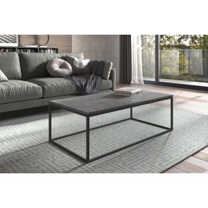 Table basse collection OREGON. Meuble type industriel effet béton.