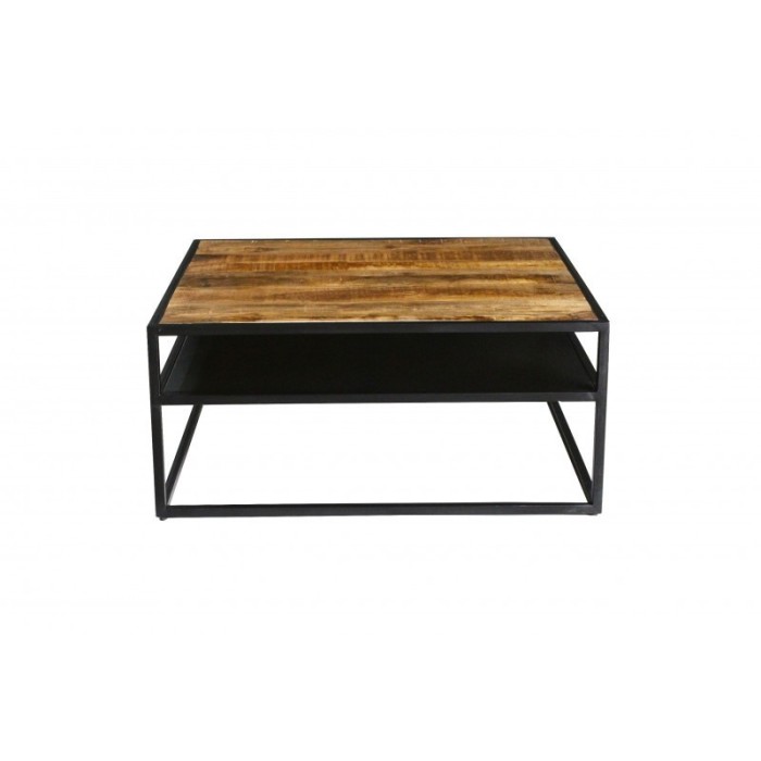 Table Basse carrée MODENE en bois massif (90x90cm). Meuble style industriel
