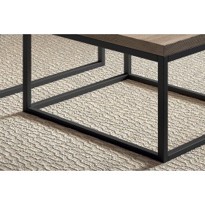 Table d'appoint style industriel HELLINGTON effet chêne foncé - Table basse - Ensemble 3 pièces