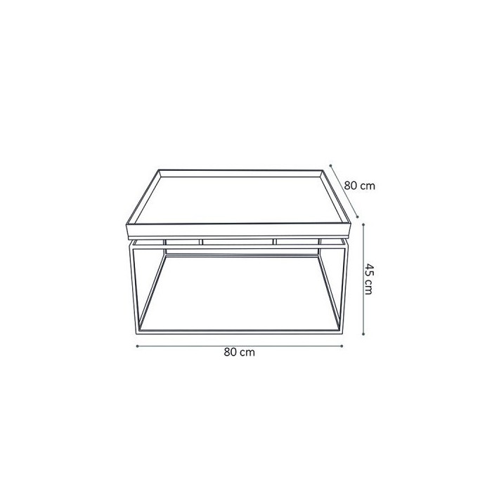 Table basse carrée en métal style industriel collection MILLER. Coloris noir.