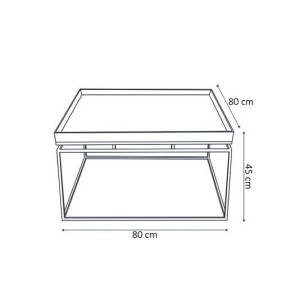 Table basse carrée en métal style industriel collection MILLER. Coloris noir.