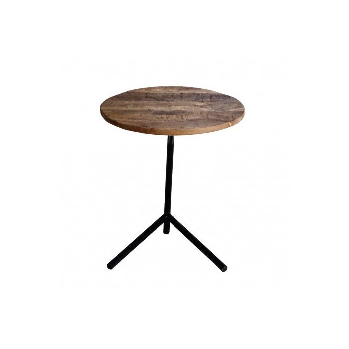 Table d'appoint design collection VERSO structure en métal et plateau en bois exotique