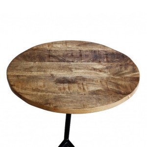 Table d'appoint design collection VERSO structure en métal et plateau en bois exotique