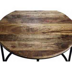 Table d'appoint design collection LAGON structure en métal et plateau en bois massif