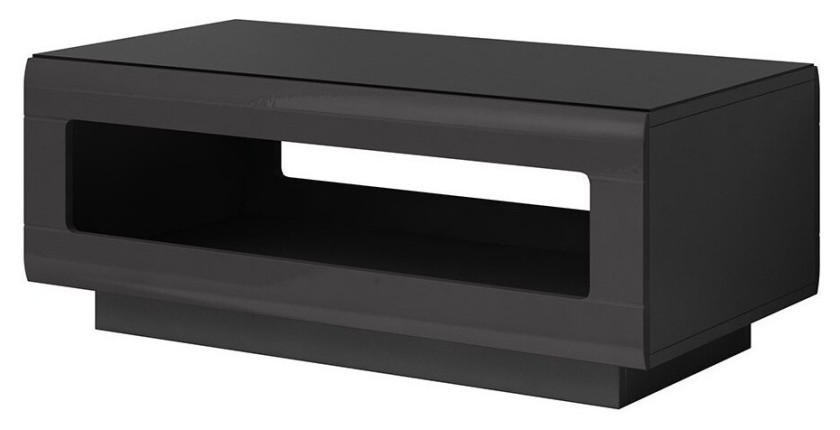 Table basse design LUCIA grise et noire brillante. Meuble idéal pour votre salon.