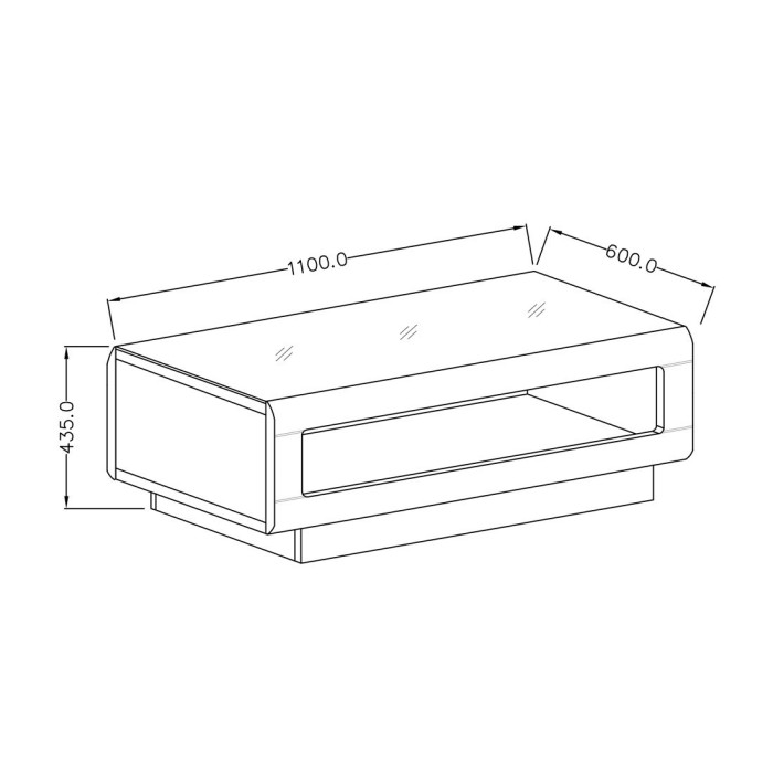Table basse design LUCIA grise et noire brillante. Meuble idéal pour votre salon.