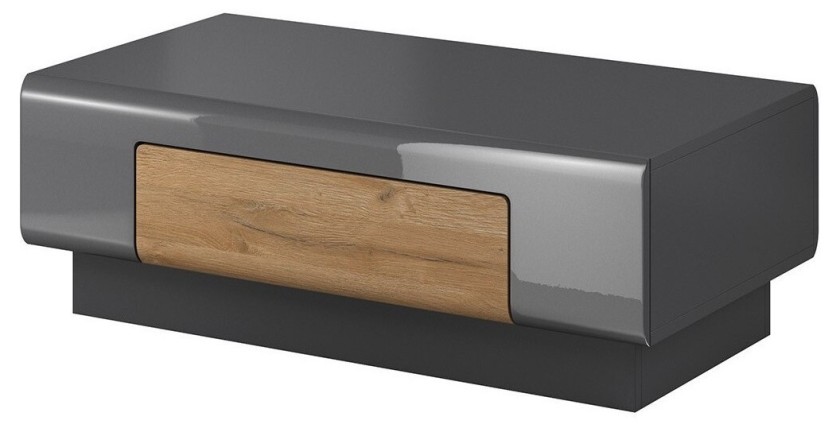 Table basse collection OHIO. Meuble type CONTEMPORAIN coloris gris et chêne.