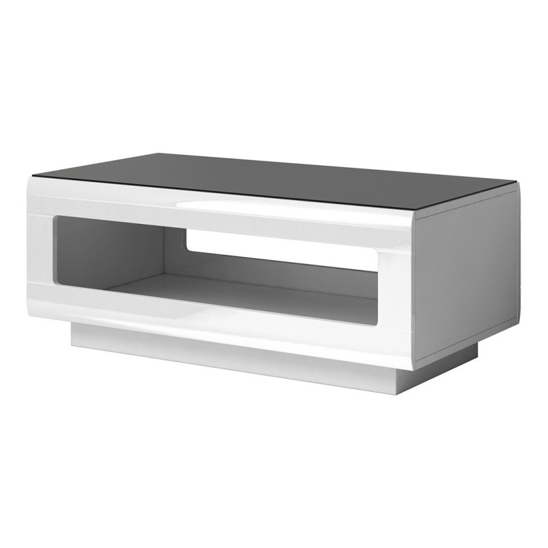 Table basse design collection BREDA blanche brillante. Meuble idéal pour votre salon.
