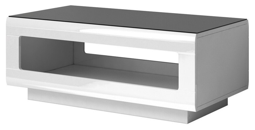 Table basse design collection BREDA blanche brillante. Meuble idéal pour votre salon.