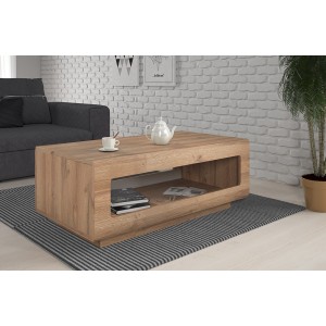 Table basse design collection BREDA coloris chêne. Meuble idéal pour votre salon.