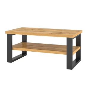 Table basse design collection MILO coloris chêne. Meuble idéal pour votre salon.