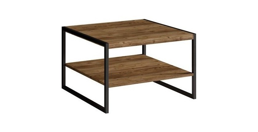 Table basse style industriel collection ANAFI. Coloris épicéa et noir.