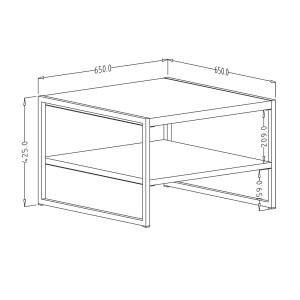 Table basse style industriel collection ANAFI. Coloris épicéa et noir.