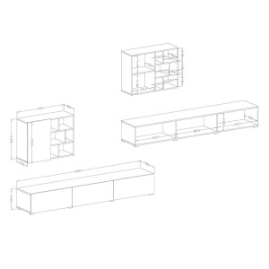 Composition de meubles design pour salon effet ardoise collection NARVA.