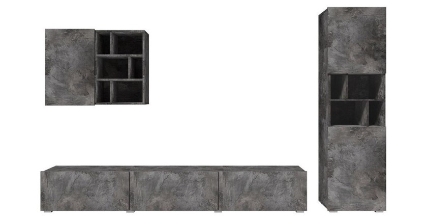 Composition de 3 meubles design pour salon effet ardoise collection NARVA.