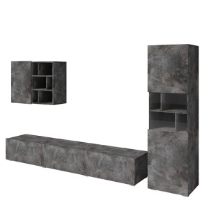 Composition de 3 meubles design pour salon effet ardoise collection NARVA.