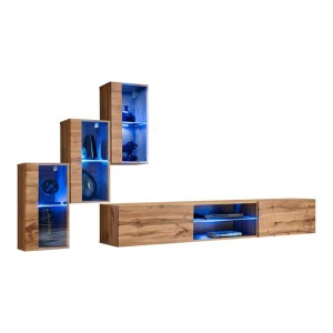 Ensemble meubles de salon SWITCH XXII design, coloris chêne.