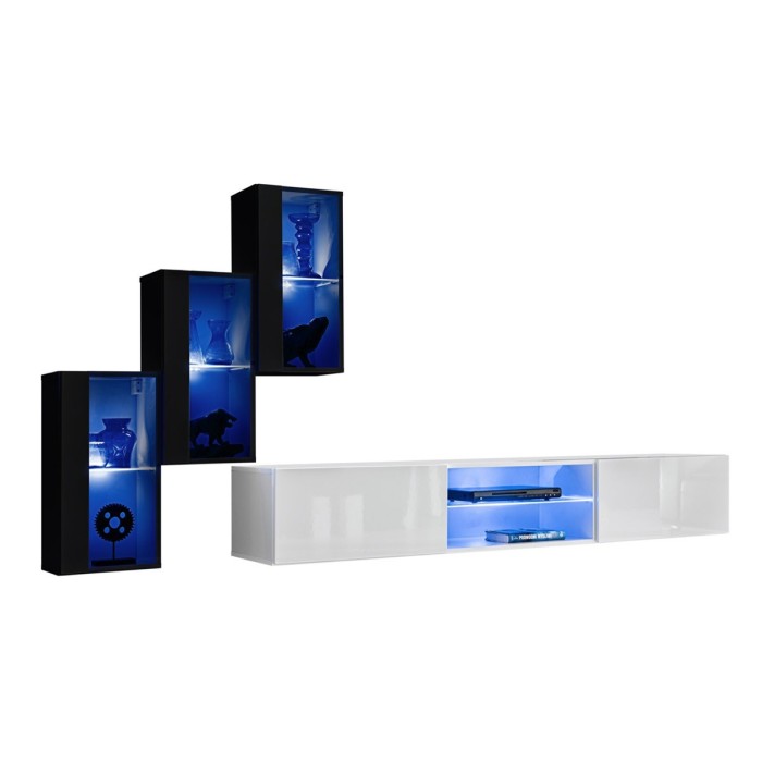 Ensemble meubles de salon SWITCH XXII design, coloris noir et blanc.