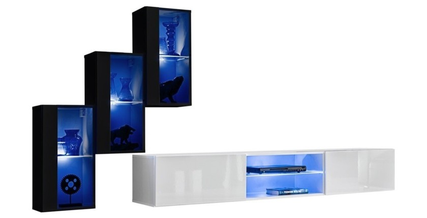 Ensemble meubles de salon SWITCH XXII design, coloris noir et blanc.