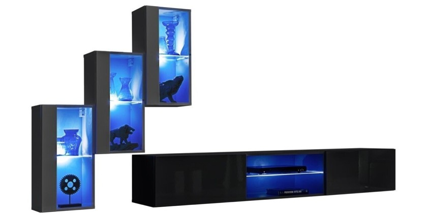 Ensemble meubles de salon SWITCH XXII design, coloris gris et noir.